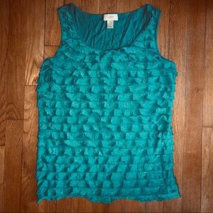 Loft Tiered Ruffle Tank size M